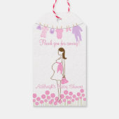 Danke, dass du gekommen bist! Rosa Silhouette Kind Geschenkanhänger (Rückseite)