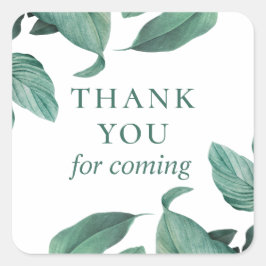Danke, dass du gekommen bist! tropische Wasserfarb Quadratischer Aufkleber