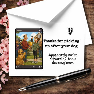 Danke, dass du hinter deinem Hund aufräumst Dankeskarte