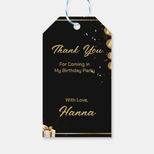 Danke, dass du im Party gekommen bist Geschenkanhänger (Rückseite)