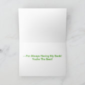 Danke, dass du immer deinen Rücken gehabt hast, Hu Dankeskarte (Innenseite)