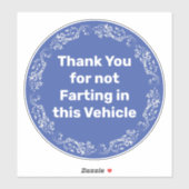 Danke, dass du in diesem Fahrzeug nicht angestrich Aufkleber (Blatt)