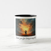 Danke, dass du in meinem Leben bist Zweifarbige Tasse (Mittel)