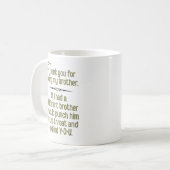 "Danke, dass du mein Bruder bist" Funny Kaffeetasse (Vorderseite Links)
