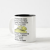 Danke, dass du mein Ehemann nicht an den Zirkus ve Zweifarbige Tasse (Vorderseite Links)