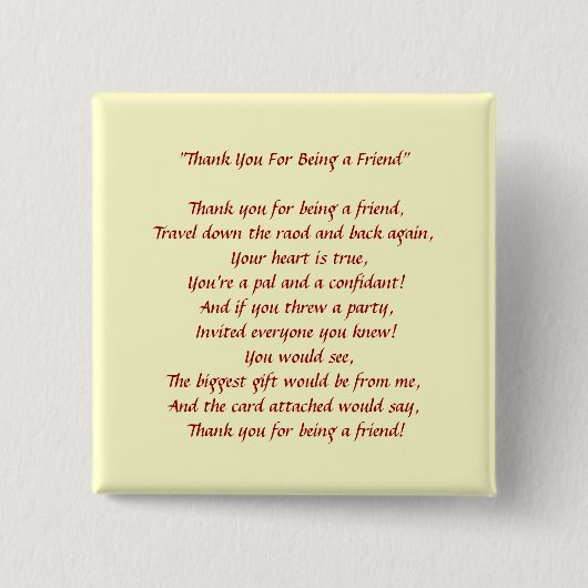 Danke, dass du mein Freund bist - Button (Vorderseite)