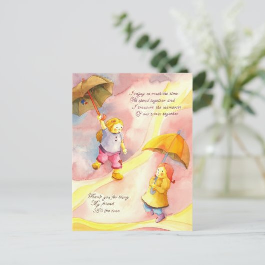 Danke, dass du mein Freund bist Postkarte (Stehend Vorderseite)