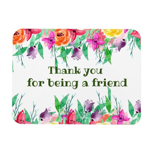 Danke, dass du mein Freund für Blumendesign bist Magnet (Horizontal)