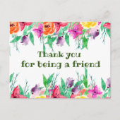Danke, dass du mein Freund für Blumendesign bist Postkarte (Vorderseite)