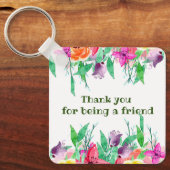 Danke, dass du mein Freund für Blumendesign bist Schlüsselanhänger (Vorderseite)