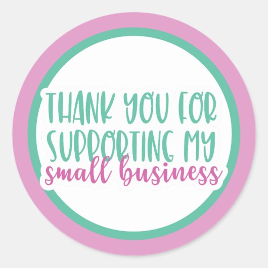 Danke, dass du mein kleines Unternehmen unterstütz Runder Aufkleber (Vorderseite)