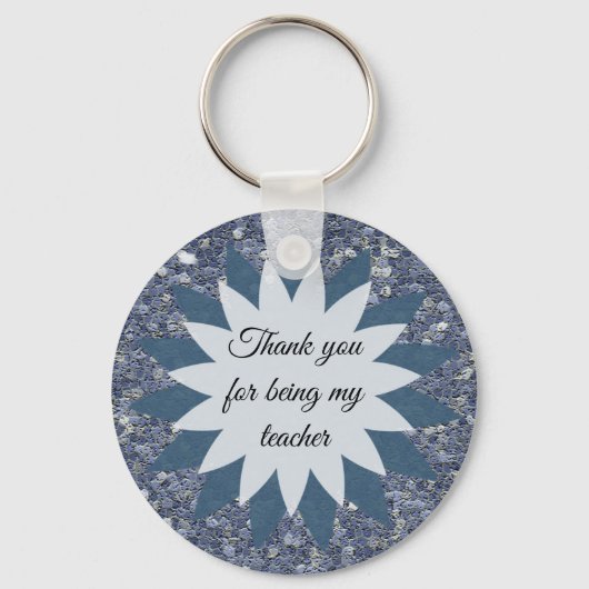 Danke, dass du mein Lehrer Mosaic Blue Tile bist Schlüsselanhänger (Vorderseite)