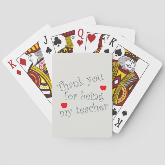 Danke, dass du mein Lehrer Red Apples bist Spielkarten (Rückseite)