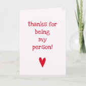 Danke, dass du mein Mensch bist! | Rotes Herz - Fr Karte (Vorderseite)