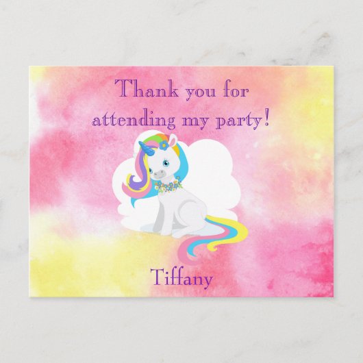 Danke, dass du mein Party mädchenhaft unicorn besu Postkarte (Vorderseite)
