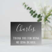 Danke, dass du mein Ring Bearer bist Postkarte (Stehend Vorderseite)