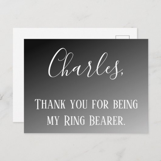 Danke, dass du mein Ring Bearer bist Postkarte (Vorne/Hinten)