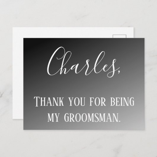 Danke, dass du mein Trauzeuge bist Postkarte (Vorne/Hinten)