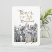 Danke, dass du mein trendy Foto von Bridesmaid bis Dankeskarte (Stehend Vorderseite)