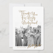 Danke, dass du mein trendy Foto von Bridesmaid bis Dankeskarte (Vorderseite)
