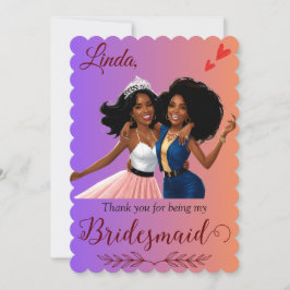 Danke, dass du mein Vorschlag für Bridesmaid bist Dankeskarte