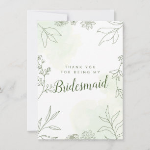 Danke, dass du meine Brautjungfer warst - Hochzeit Karte