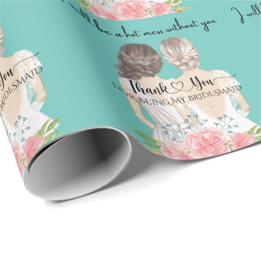 Danke, dass du meine Brautjungfrau blau bist Geschenkpapier (Rolleneckpunkt)
