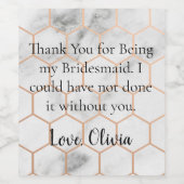 Danke, dass du meine Brautjungfrau gewesen bist Weinetikett (Einzelnes Label)
