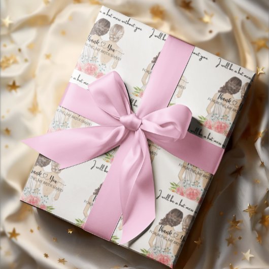 Danke, dass du meine Brautjungfrau warst Geschenkpapier