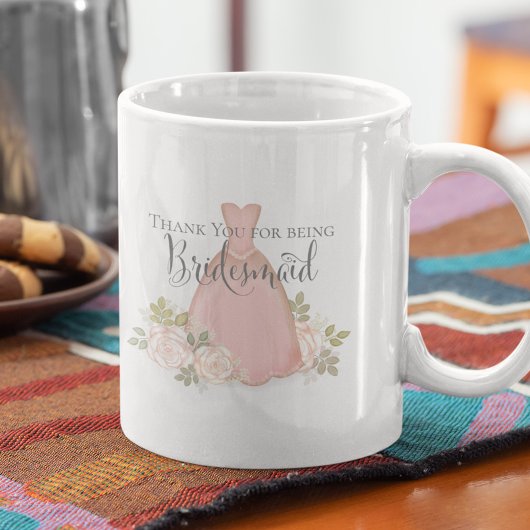 Danke, dass du meine Bridesmaid Blush Watercolor w Kaffeetasse