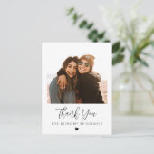 Danke, dass du meine Bridesmaid-Karte warst Postkarte (Stehend Vorderseite)