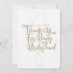 Danke, dass du meine Bridesmaid Typografie Marmor  Dankeskarte