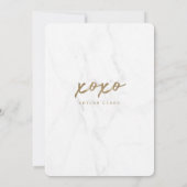 Danke, dass du meine Bridesmaid Typografie Marmor  Dankeskarte (Rückseite)