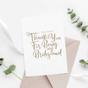 Danke, dass du meine Bridesmaid Typografie White b Dankeskarte