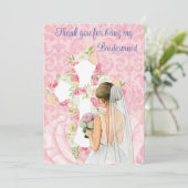 Danke, dass du meine Bridesmaid warst Einladung (Stehend Vorderseite)