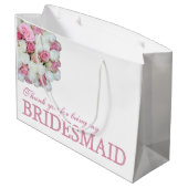 Danke, dass du meine Bridesmaid warst Große Geschenktüte (Rückseite Schrägansicht)