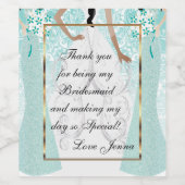 Danke, dass du meine Bridesmaid warst Weinetikett (Einzelnes Label)