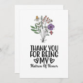 Danke, dass du meine Ehrenmatrone bist Dankeskarte (Vorne/Hinten)