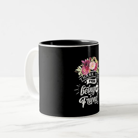 Danke, dass du meine Freunde bist Zweifarbige Tasse (Vorderseite Links)