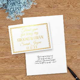 Danke, dass du meine Groomswoman Foil Card bist Folienkarte