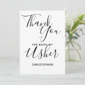 Danke, dass du meine Hochzeitsuscherkarte warst Dankeskarte (Stehend Vorderseite)