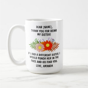 Danke, dass du meine Schwester bist Tasse, Familie Kaffeetasse