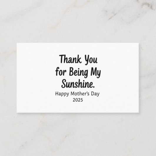 Danke, dass du meine Sonnenschein-Mama Geschenke g Visitenkarte (Vorderseite)