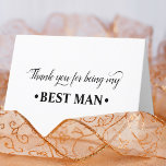 Danke, dass du meine Trauzeuge Wedding Party warst Dankeskarte<br><div class="desc">Elegante Dankeschön-Karte, besonders für Ihren Trauzeuge. In eleganter Schrift und starker, mutiger Typografie geschrieben, lautet die Karte "Danke, dass du mein Trauzeuge bist". Innen ist leer, damit Sie eine Nachricht hinzufügen können, wenn Sie möchten. Wenn Sie möchten, dass dieses minimalistische Design in verschiedenen Farben, klicken Sie auf 'Anpassen', um das...</div>