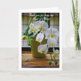 Danke, dass du meine Trauzeugin bist? Weiße Orchid Dankeskarte