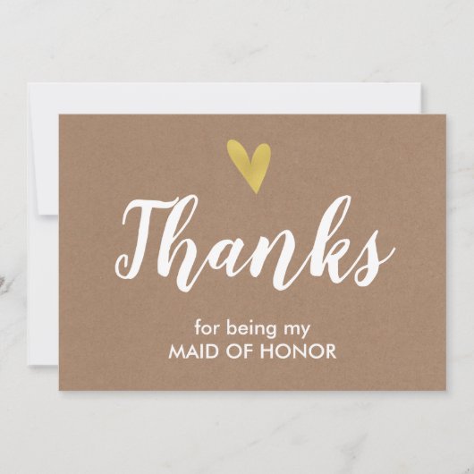 Danke, dass du meine Trauzeugin-Karte bist | Kraft Dankeskarte (Vorderseite)