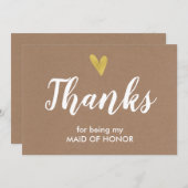 Danke, dass du meine Trauzeugin-Karte bist | Kraft Dankeskarte (Vorne/Hinten)