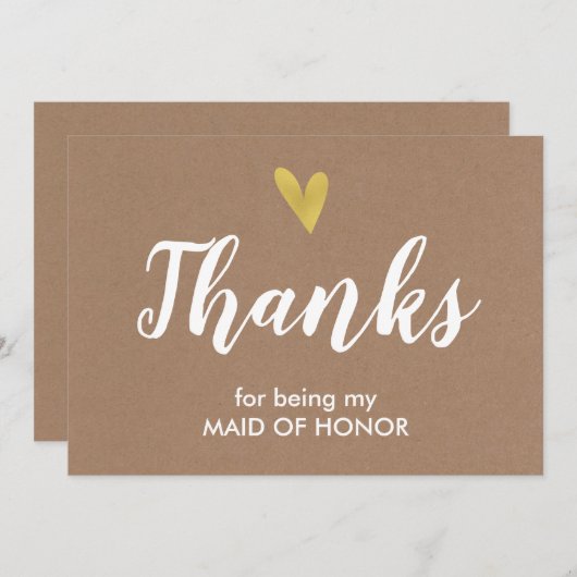 Danke, dass du meine Trauzeugin-Karte bist | Kraft Dankeskarte (Vorne/Hinten)