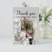 Danke, dass du meinen Rücken Wolf und Cube hast Dankeskarte (Stehend Vorderseite)