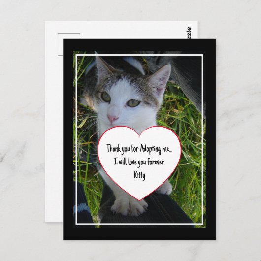 Danke, dass du mich adoptiert hast... Liebe für im Postkarte (Vorne/Hinten)